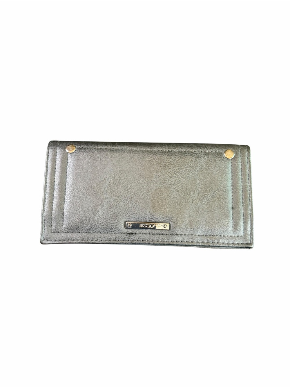 Joe’s Gray Metallic Faux Leather Zip Around Checkbook Wallet Organizer
